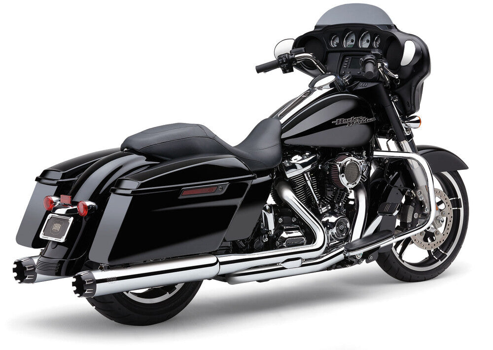 Cobra 4" Dual CUT TIP Slip-ON Chrome - 6266 For Harley Touring 1995-2016