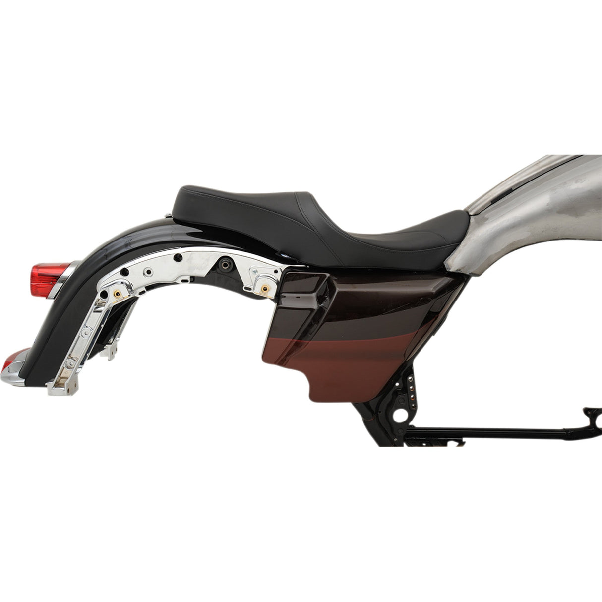 DRAG SPECIALTIES SEATS 0801-1069 Low Profile Touring Seat Low Touring Seat - Solar Reflective - Mild Stitched - Yaffe Tanks - FL '08-'23