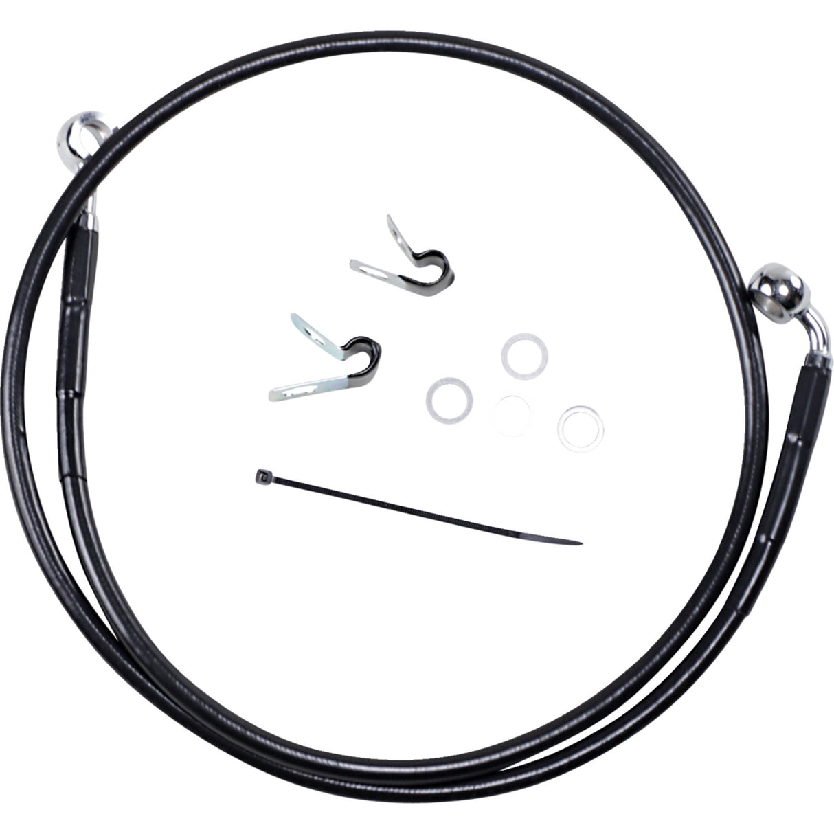 Drag Specialties Extended Length Black Vinyl Brake Line Kit Front Black +6" For Harley Sportster 2004-2010