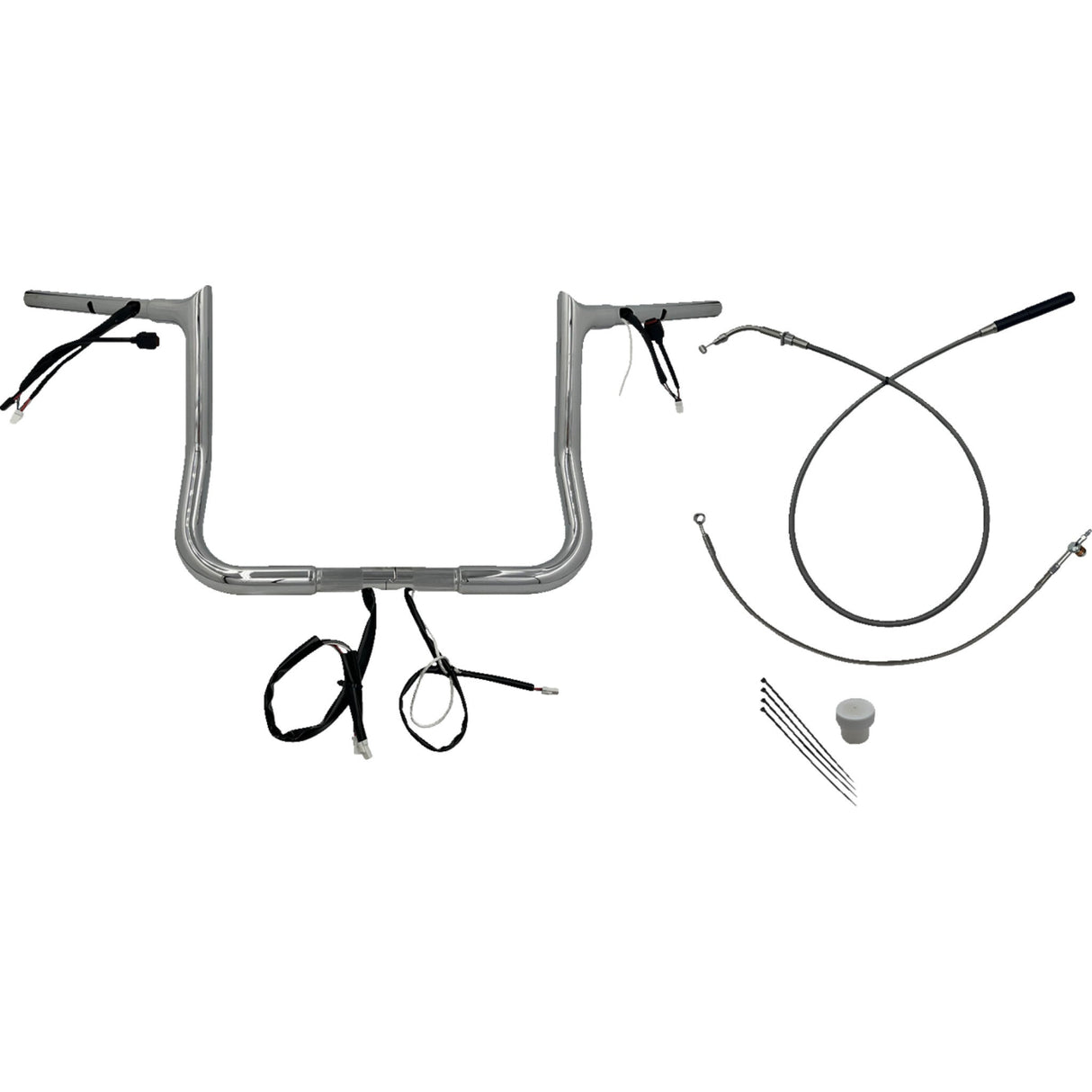 FAT Baggers INC. 1-1/4" EZ Install Pointed Top Handlebar 12" Chrome - 949012 For Harley Street Glide 2023-2026
