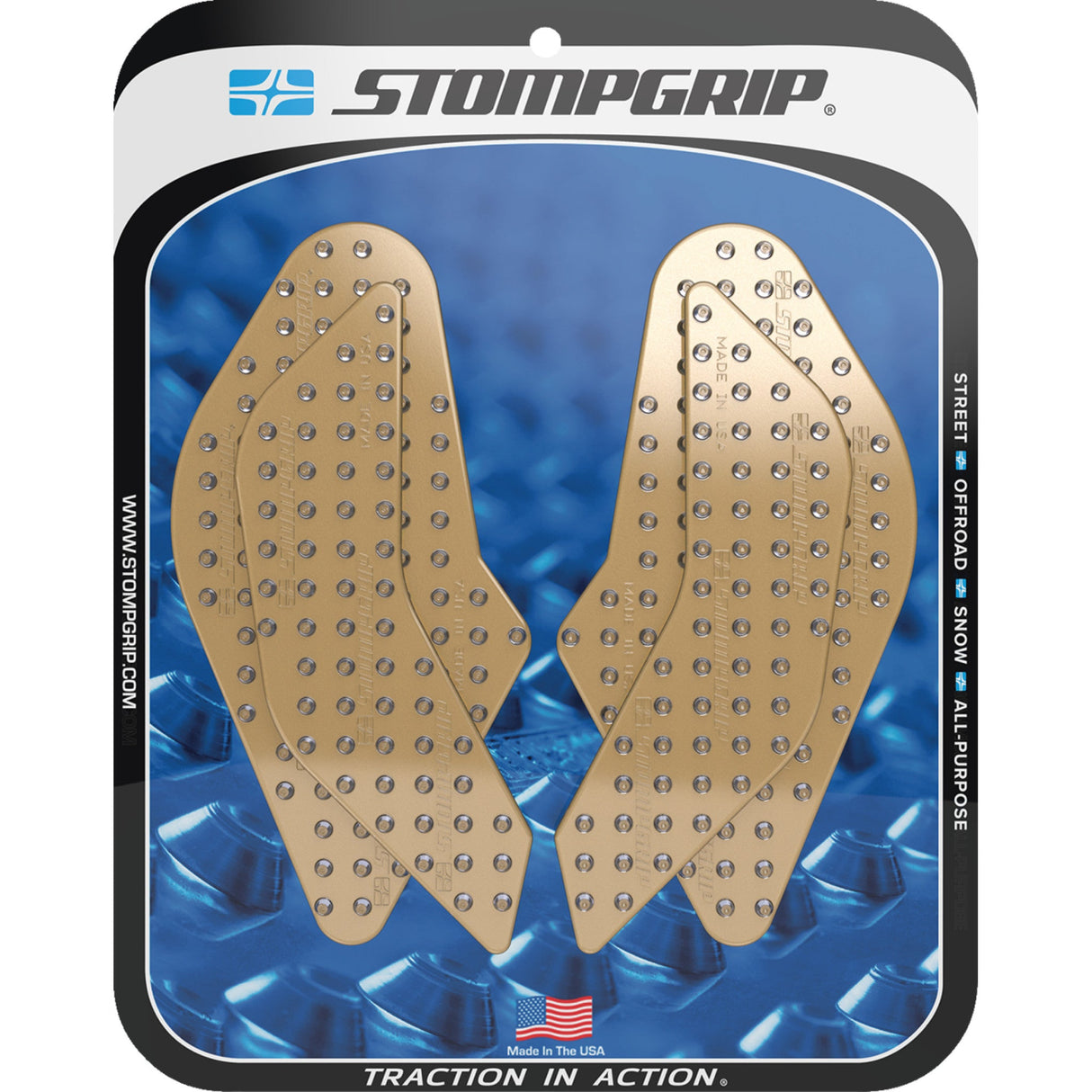 STOMPGRIP 4320-2888 55-10-0210C Volcano Profile Traction Pad Tank Grips Traction Pad Tank Grips - Volcano - Clear - GSX-8R/S