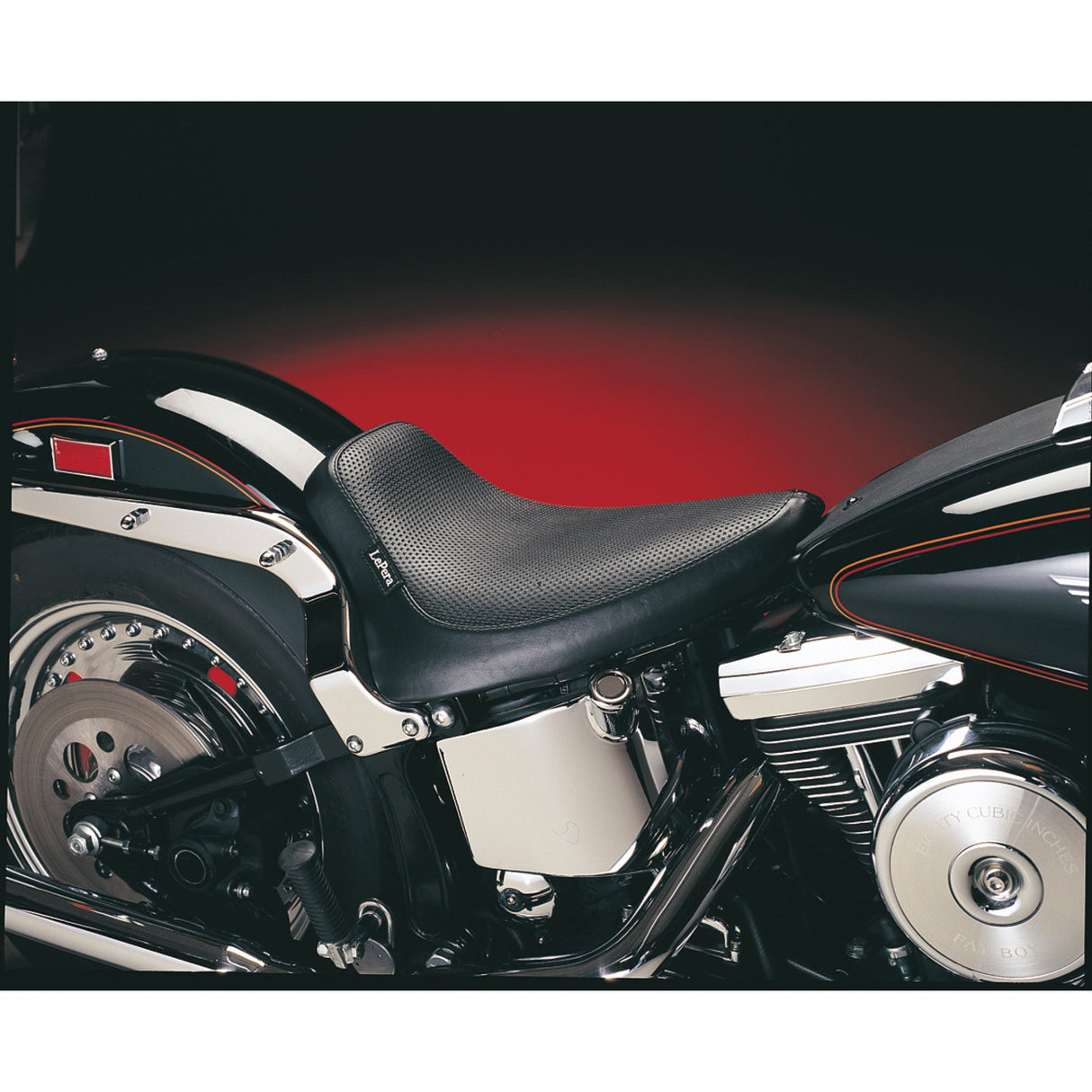 LePera Silhouette Solo Seat Basketweave Black - LN-870 For Harley Softail 1984-1999