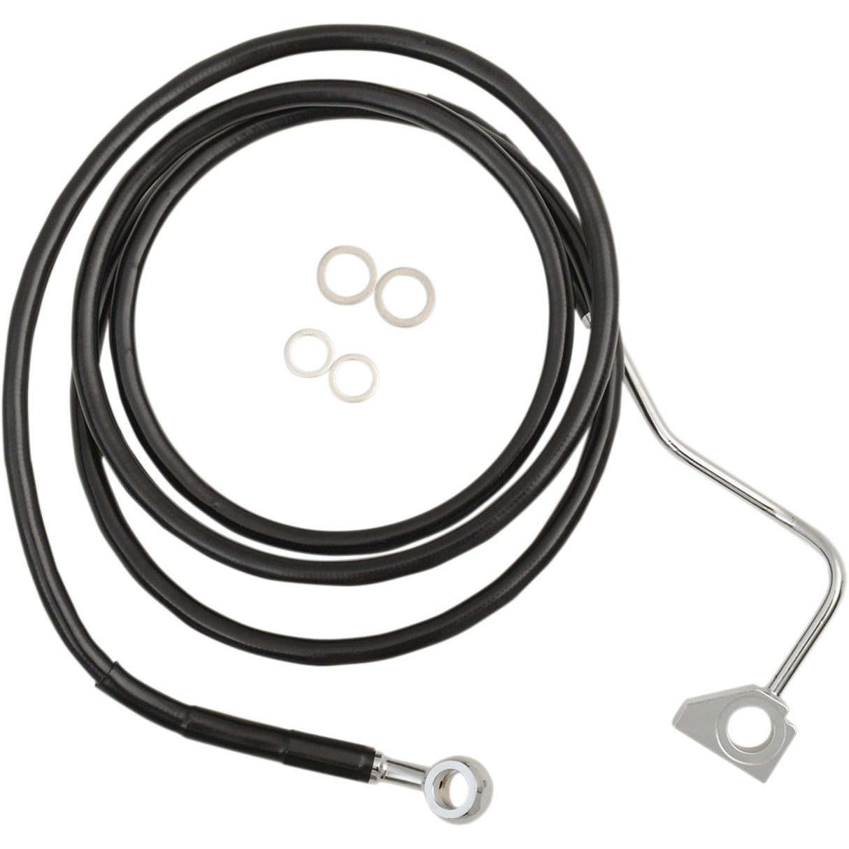Drag Specialties Stainless Steel Brake Line Kit Front (Upper) Black For Harley Touring 2014-2022