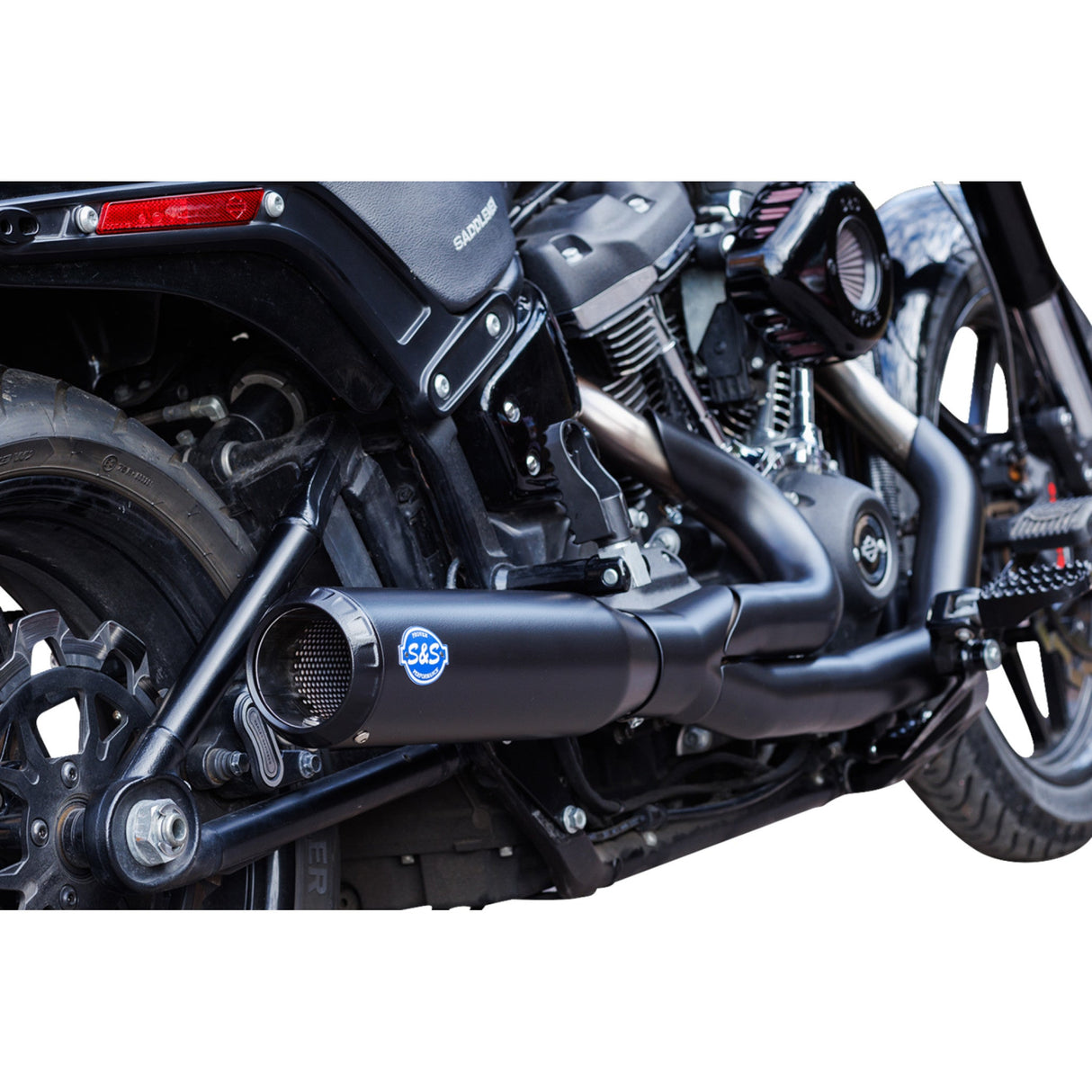 S&S CYCLE 1800-2685 550-1106 2-into-1 Qualifier Exhaust System - Race Only - Guardian Black