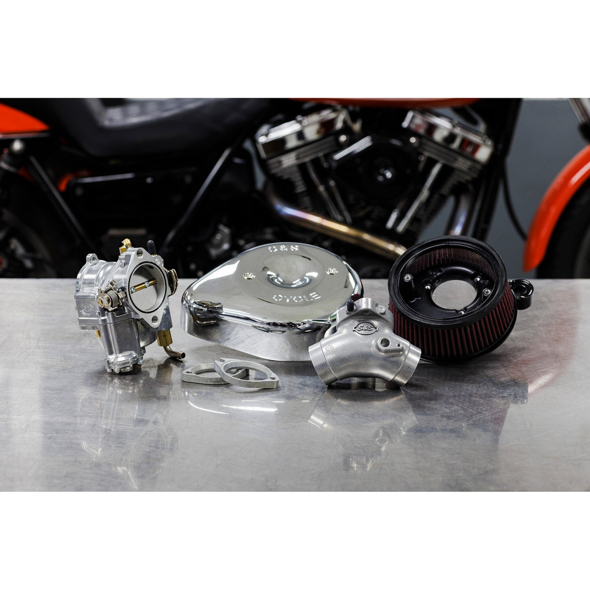 S&S CYCLE 1001-0089 110-0149 Super E Carburetor with Stealth Air Cleaner Kit - Chrome - Twin Cam
