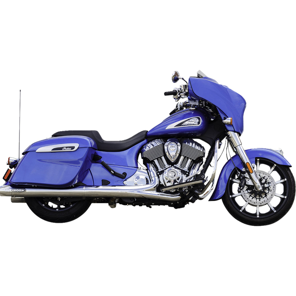 S&S Cycle 4" Broadhead Slip-On Mufflers Fishtail Chrome - 550-1077 For Indian 2014-2022