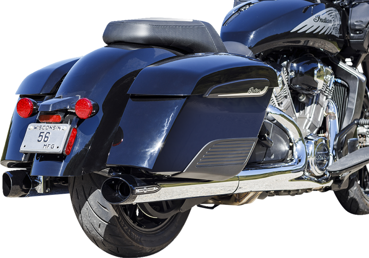 4" Broadhead Slip-On Mufflers - Slash Cut - Chrome - 1801-1765