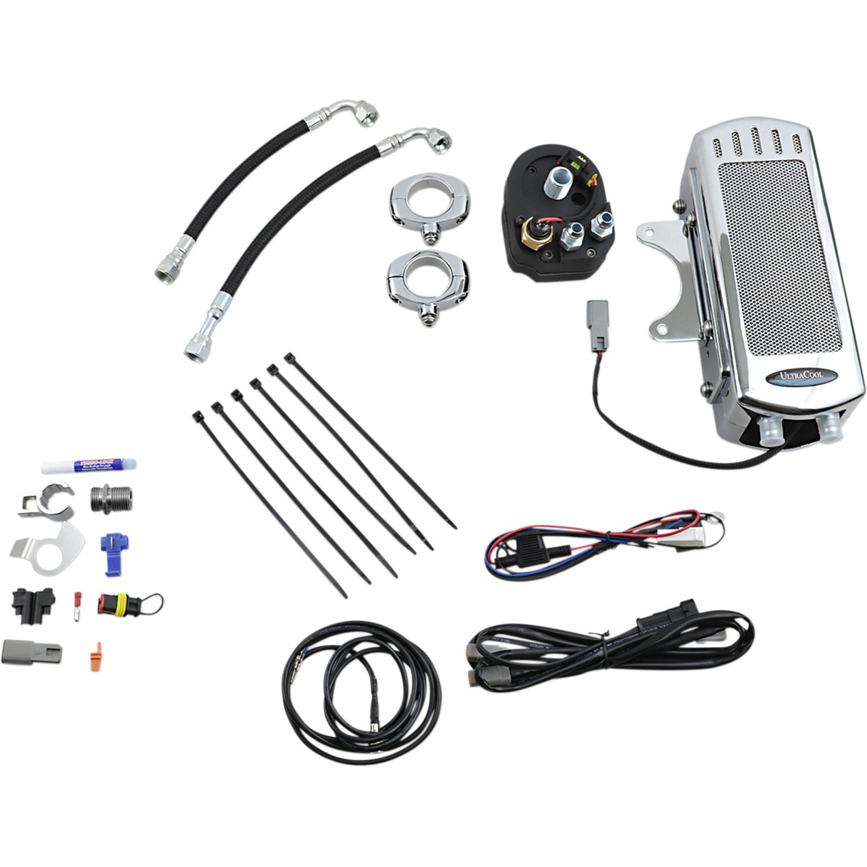 Ultracool 3.0 Side Mount Oil Cooler With Fan Kit For Dyna Chrome Dyna - SMD-1C For Harley Motorcycles 1993-2017