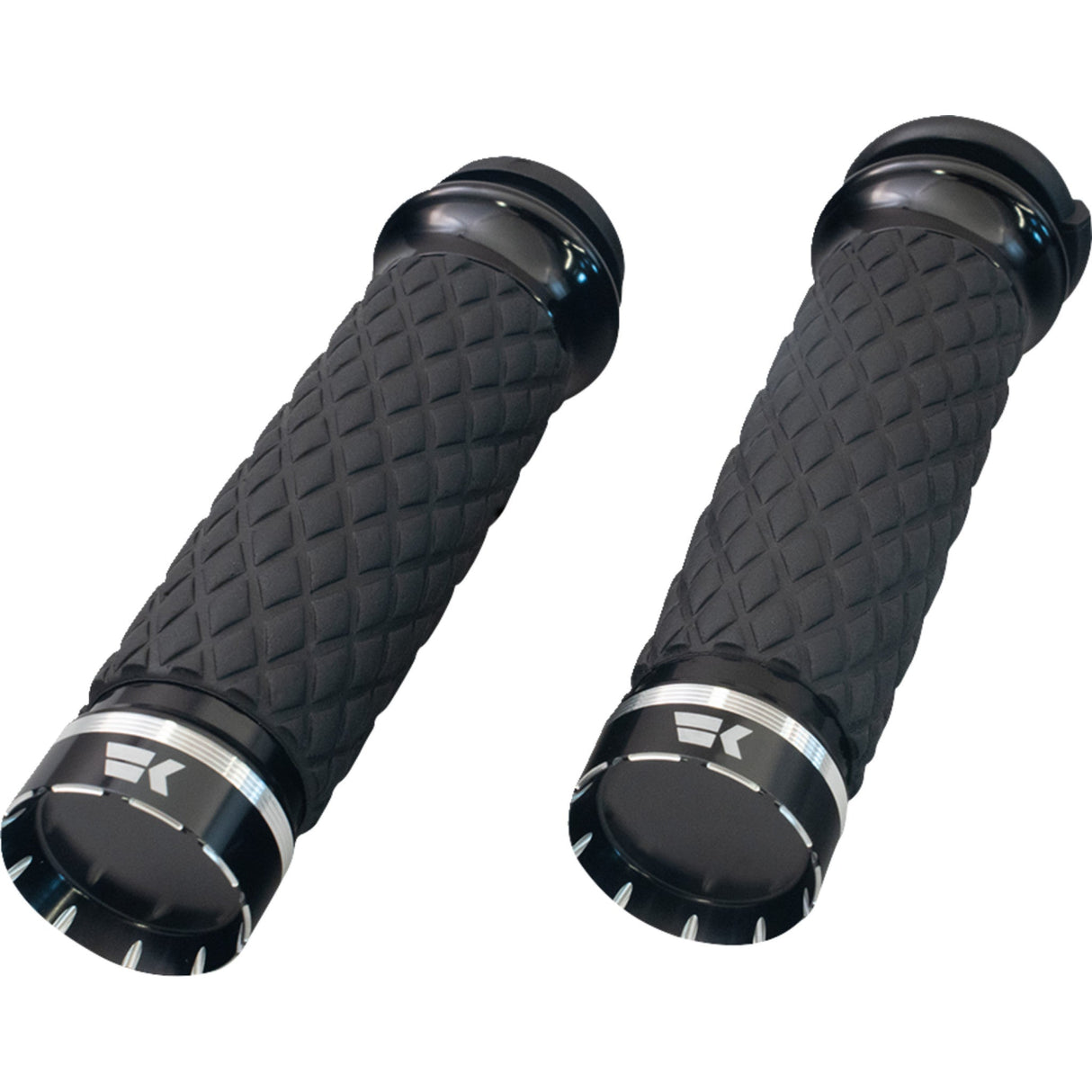 Khrome Werks Tracer Grips Custom Contour Diamond Black - 500320 For Harley Motorcycles 2008-2024