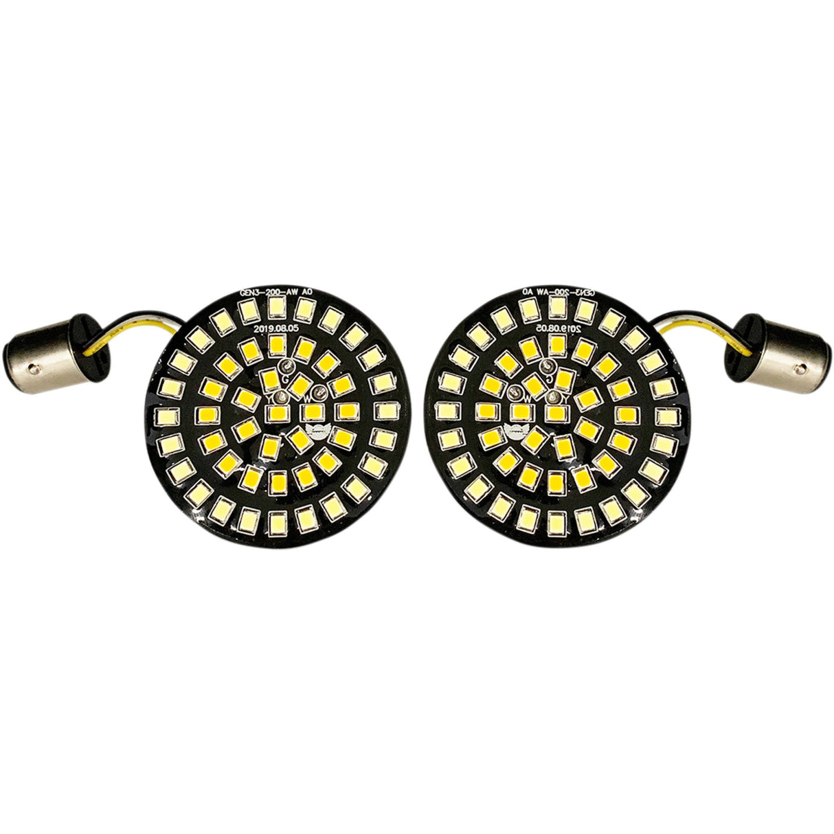 Drag Specialties Front Dual Ring Turn Signal Inserts White Amber For Harley Motorcycles 2007-2021