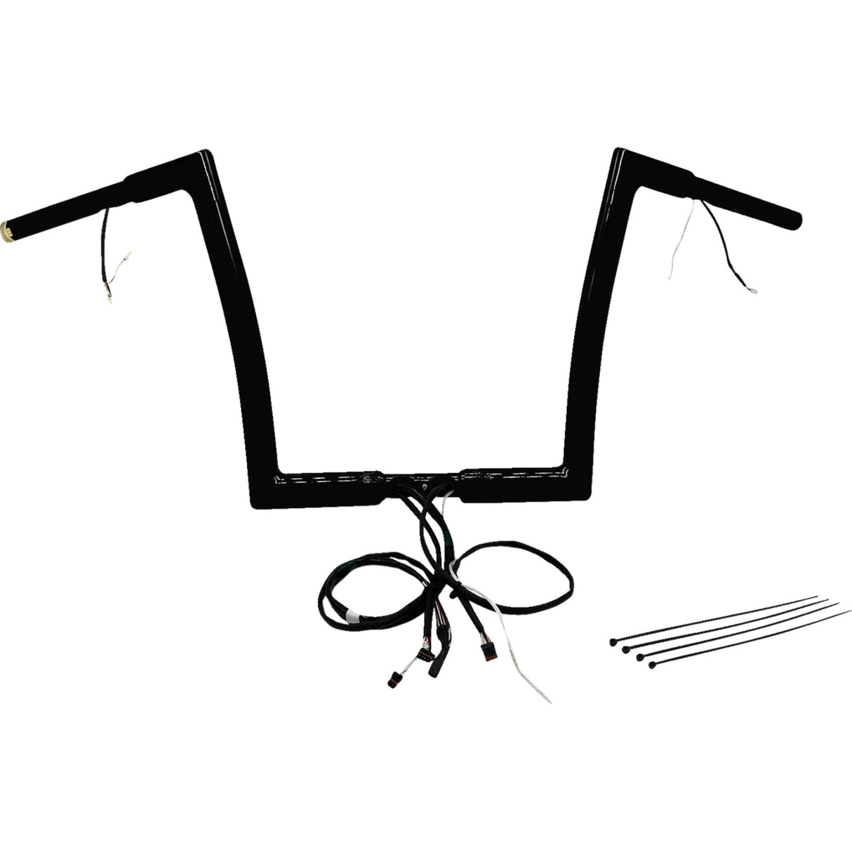 FAT Baggers INC. EZ Install Wired 1-1/4" Flat Top Handlebar Kit 12" Black - 702912-B For Harley Road Glide 2016-2025