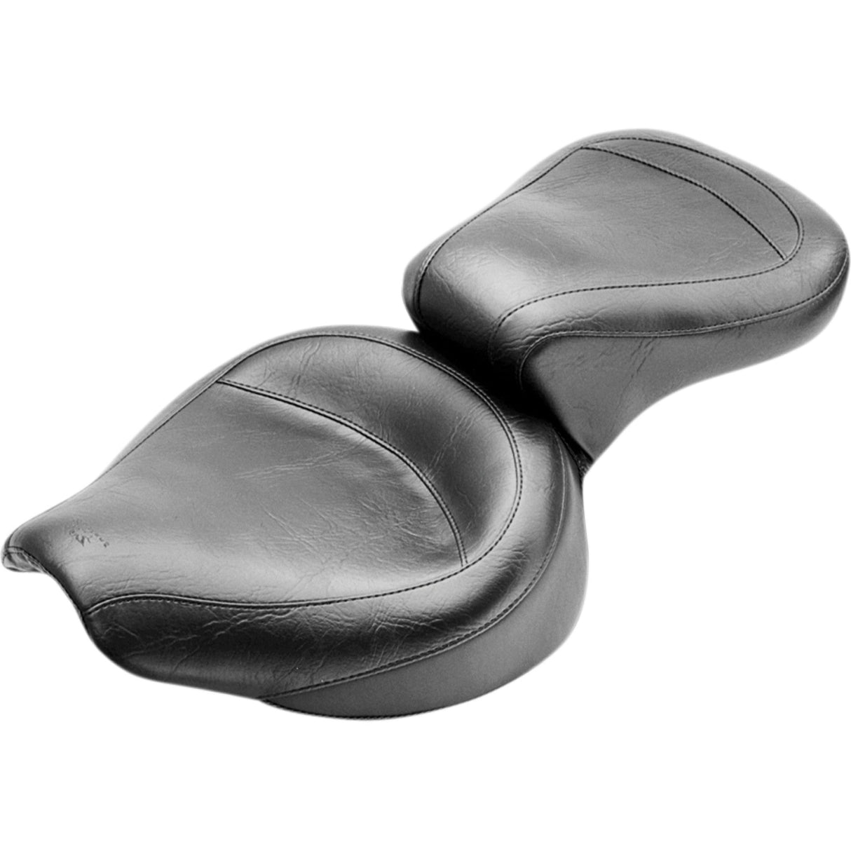 Mustang Vintage Style Seat Wide Smooth Black FX - 75734 For Harley Motorcycles 1958-1984