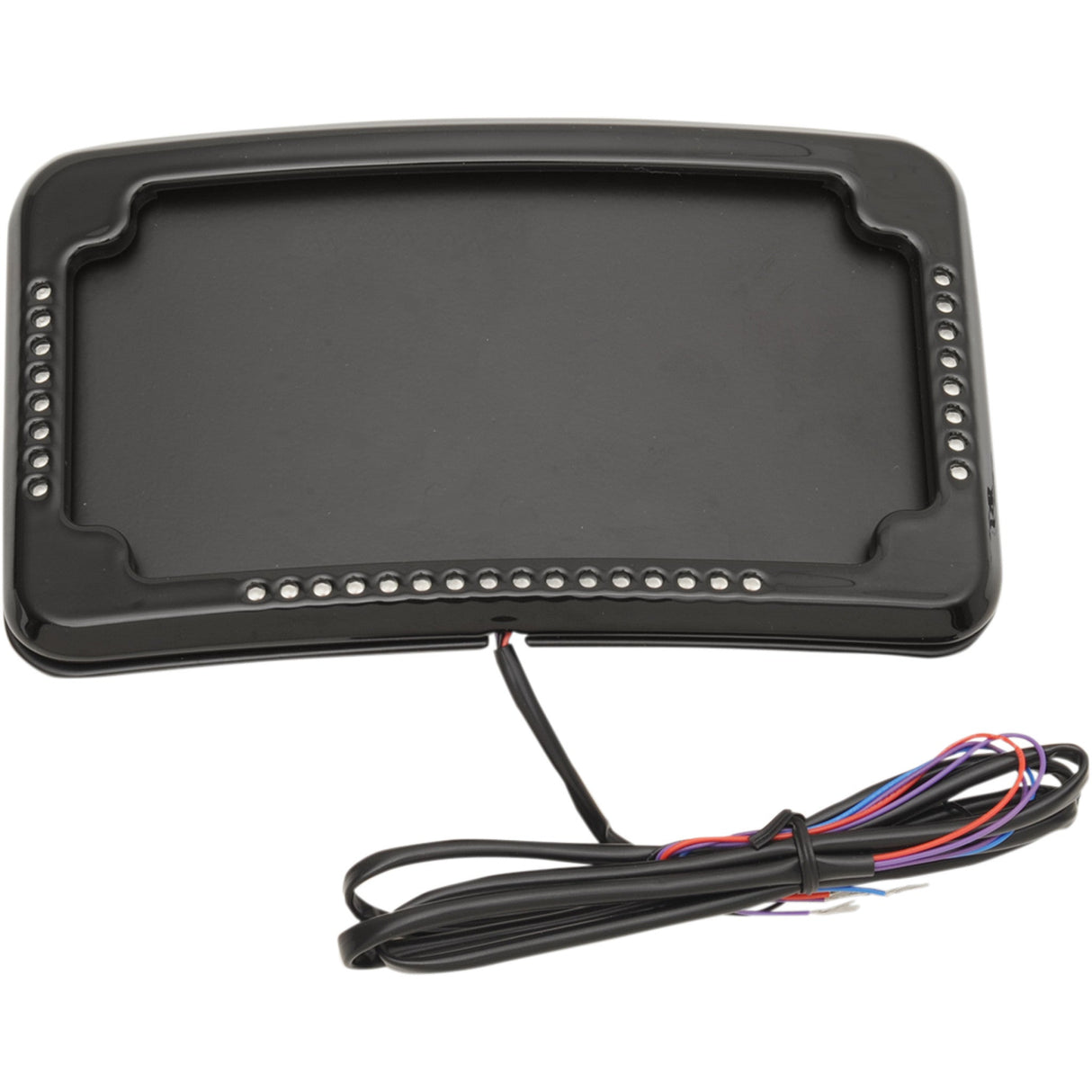 CYCLE VISIONS 2030-0942 CV-4640B Curved Slick Signals License Plate Frame with 3-Hole Backing Plate License Plate Mount - Lighted Frame
