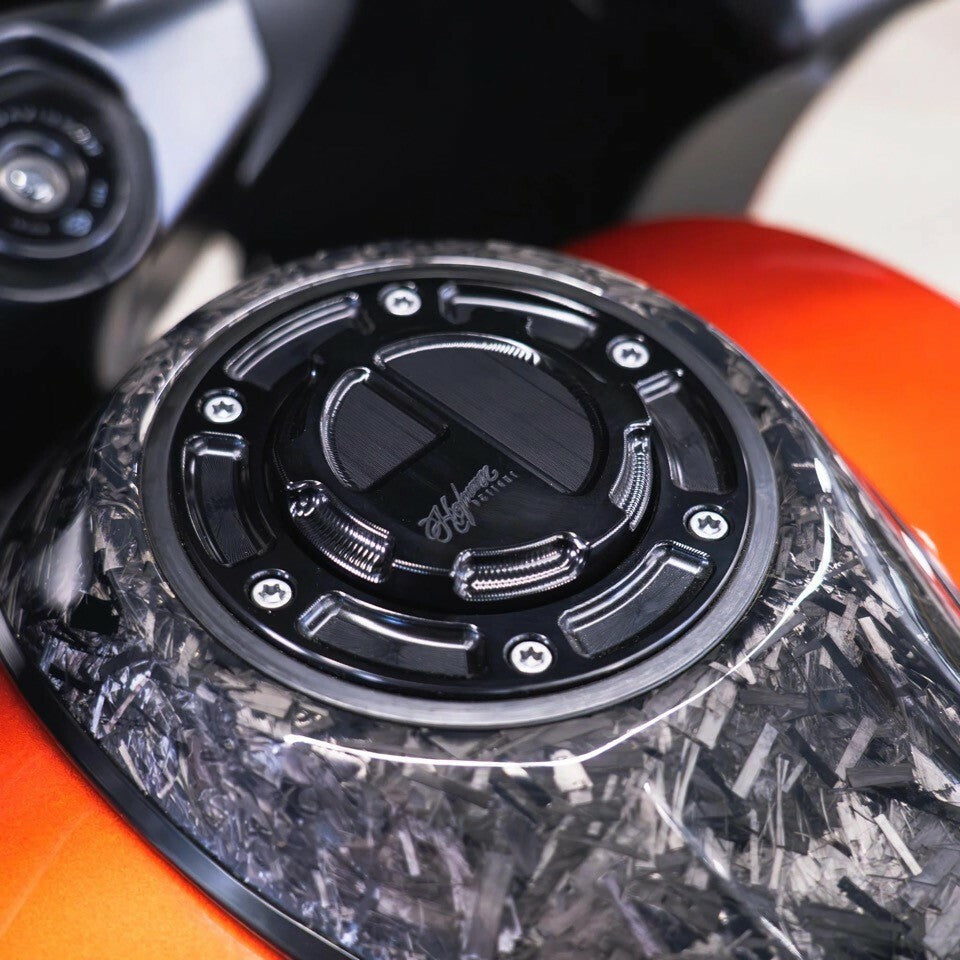 Hofmann Designs 6PT GAS CAP (NO Breather Tube) ` CVO Black - HDB-1088B For Harley Touring 2023-2025