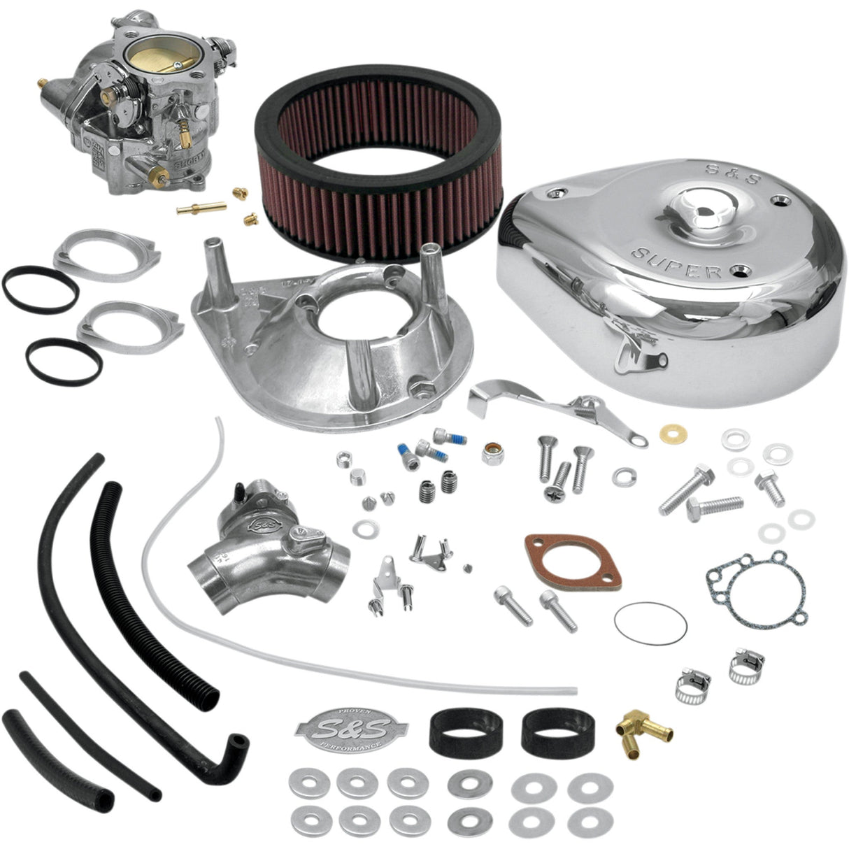 S&S Cycle Super E Carburetor Kit With Manifold Big Twin - 11-0407 For Harley Motorcycles 1984-1992