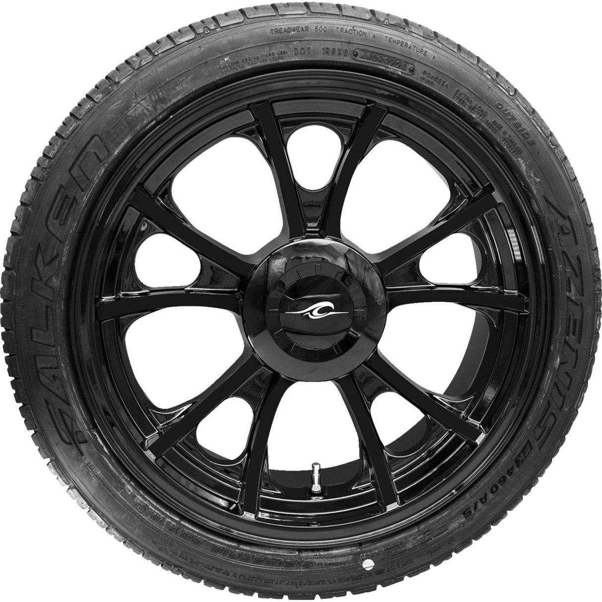 COASTAL MOTO 0336-0034 PKG-LGO-187T-SB Largo 3D Rear Wheel/Tire Combination for Trike Largo 3D Rear Wheel - Black (18") | Falken Tire (215/45ZR18) - Trike