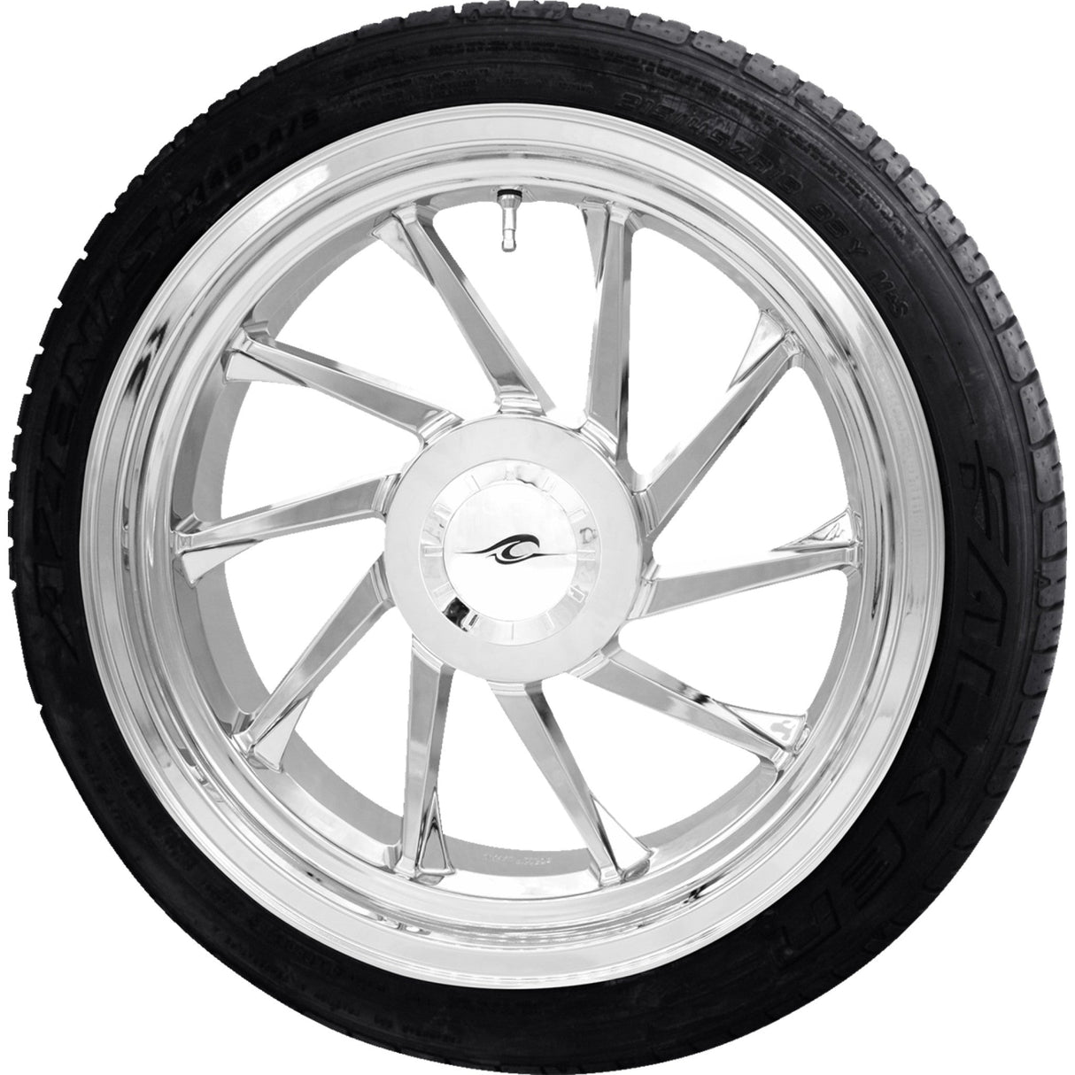 COASTAL MOTO 0336-0017 PKG-HURR-187T-CH Hurricane 3D Wheel/Tire Combinations for Trike - Hurricane 3D Rear Right Wheel - Chrome (18") | Falken Tire (215/45ZR18)