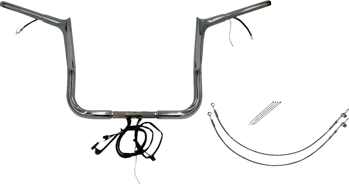 EZ Install Wired 1-1/4" Pointed Top Handlebar Kit - Electra, Street & Tri Glide 2014-2015 (Incl. CVO/Police/Low)