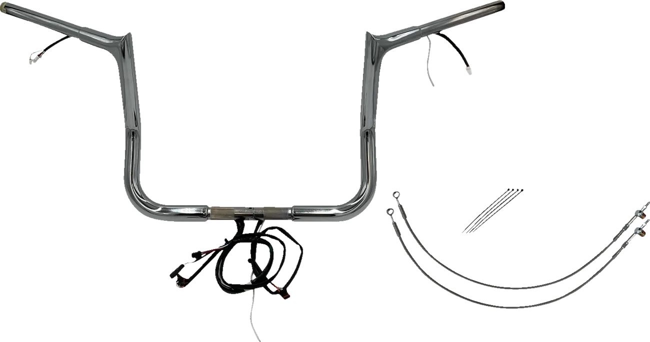 EZ Install Wired 1-1/4" Pointed Top Handlebar Kit - Electra, Street & Tri Glide 2014-2015 (Incl. CVO/Police/Low)