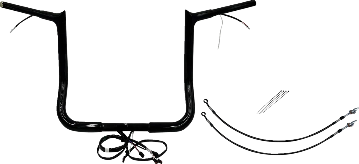 EZ Install Wired 1-1/4" Pointed Top Handlebar Kit - Electra, Street & Tri Glide 2014-2015 (Incl. CVO/Police/Low)