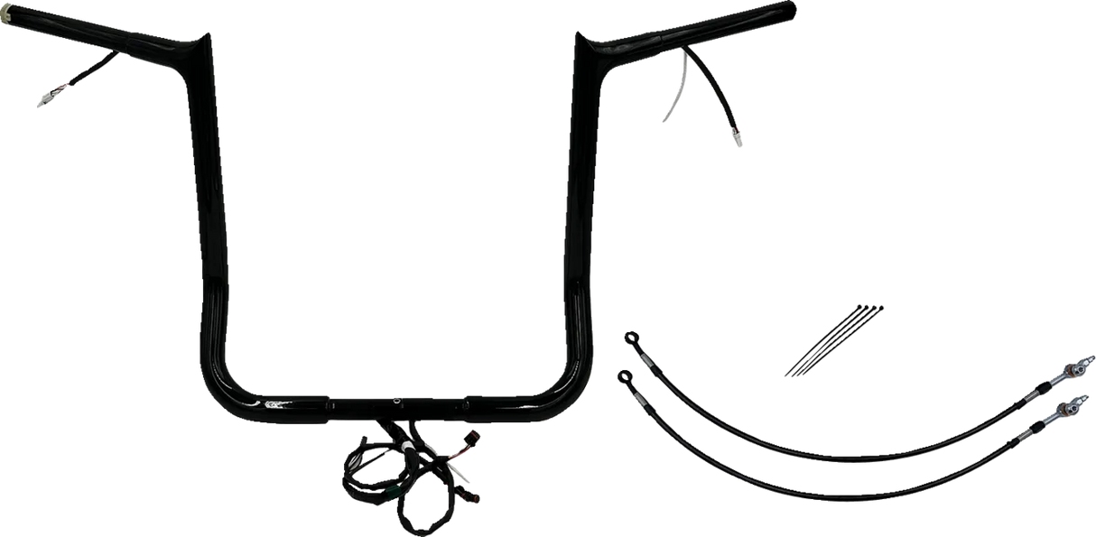 EZ Install Wired 1-1/4" Pointed Top Handlebar Kit - Electra, Street & Tri Glide 2014-2015 (Incl. CVO/Police/Low)