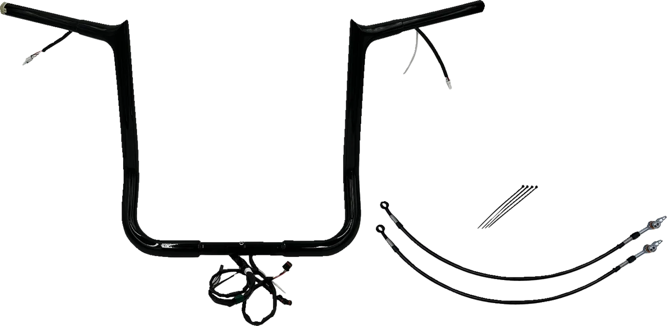 EZ Install Wired 1-1/4" Pointed Top Handlebar Kit - Electra, Street & Tri Glide 2014-2015 (Incl. CVO/Police/Low)