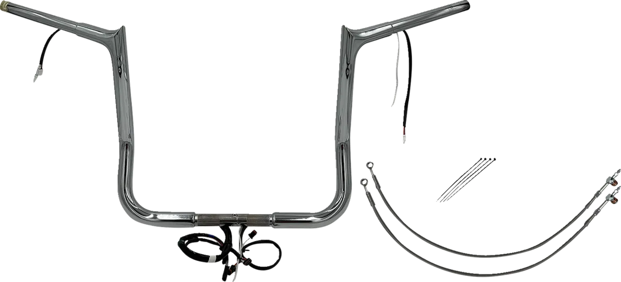 EZ Install Wired 1-1/4" Pointed Top Handlebar Kit - Electra, Street & Tri Glide 2014-2015 (Incl. CVO/Police/Low)