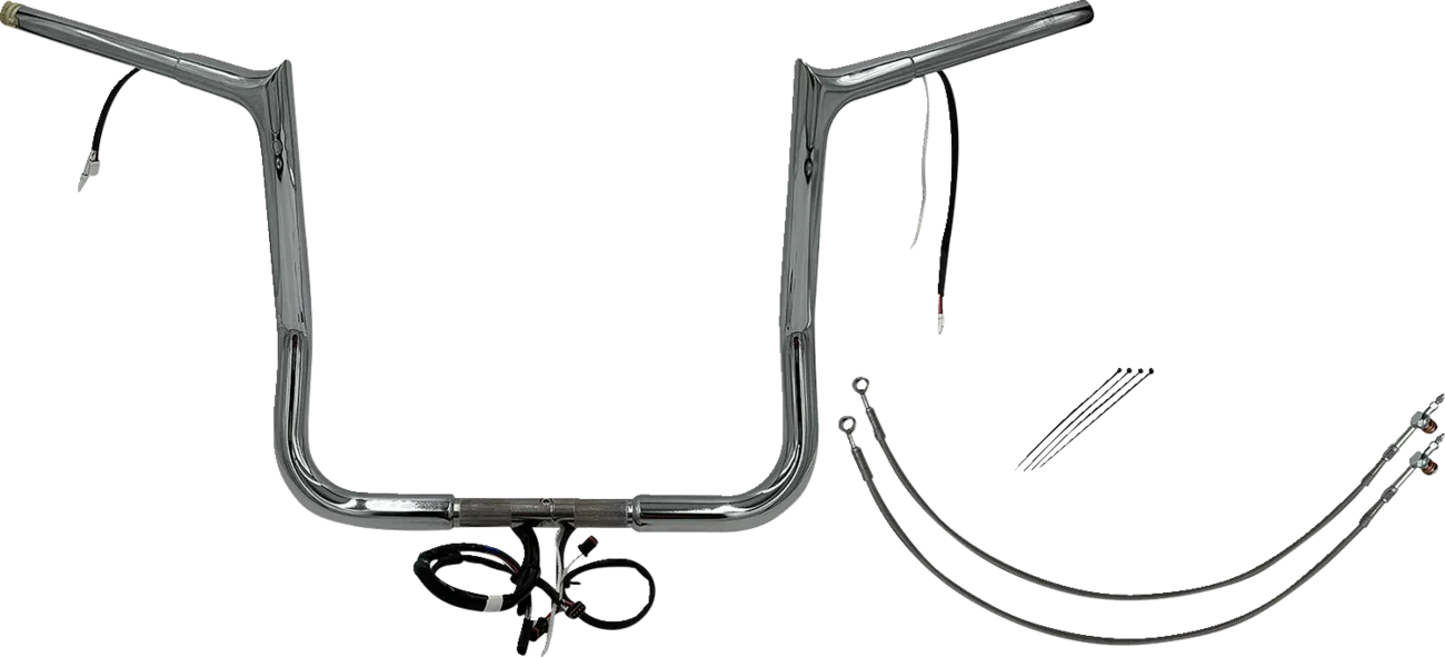 EZ Install Wired 1-1/4" Pointed Top Handlebar Kit - Electra, Street & Tri Glide 2014-2015 (Incl. CVO/Police/Low)