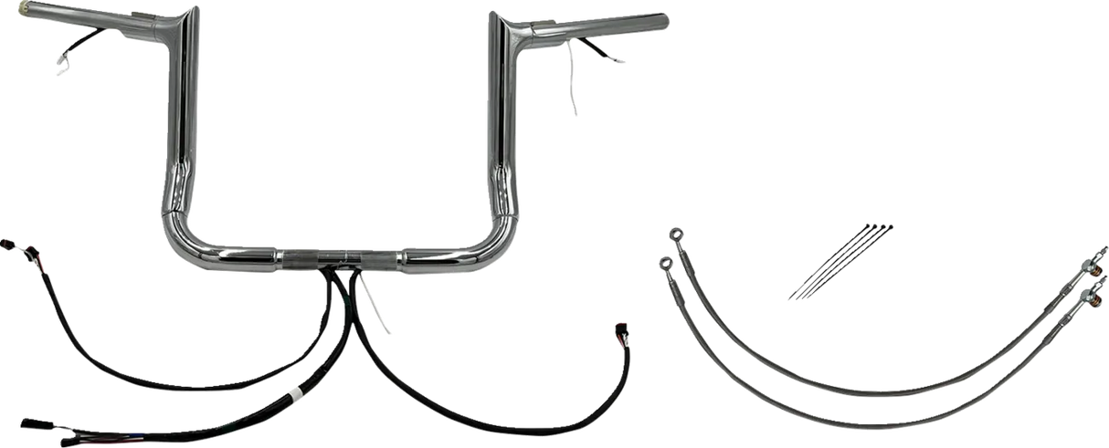 EZ Install Wired 1-1/4" Pointed Top Handlebar Kit - Electra, Street & Tri Glide 2014-2015 (Incl. Police/Low)