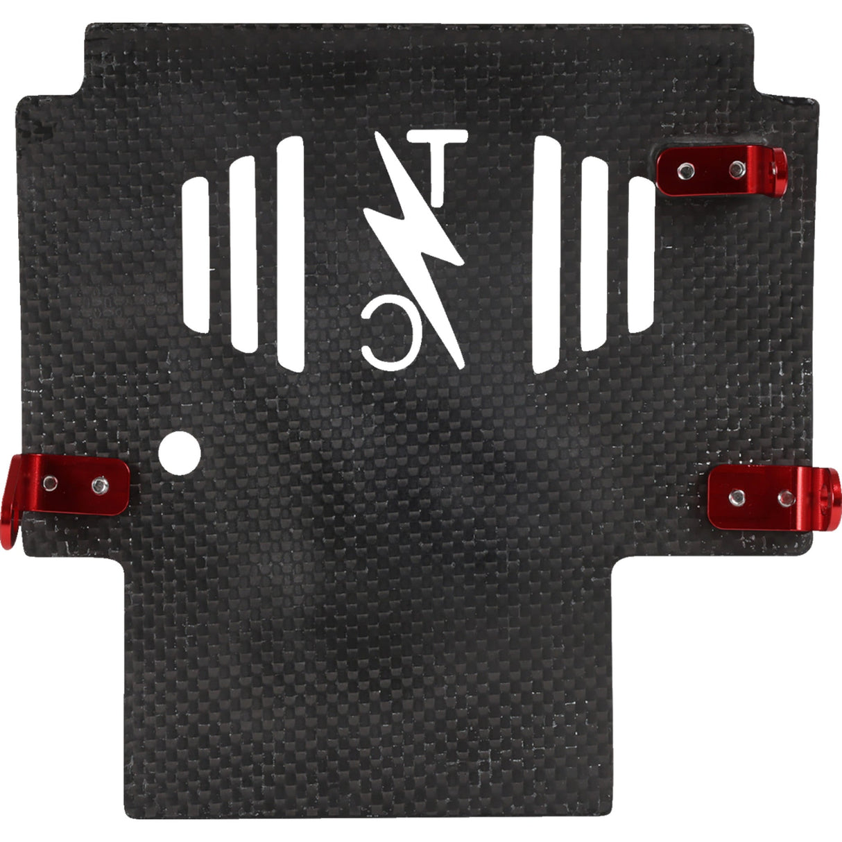 THRASHIN SUPPLY CO. 0506-2533 TSC-3035-2 Forged Carbon Fiber Skid Plate Skid Plate - Carbon Fiber/Forged - With Red Brackets - FLHX/FLTRX