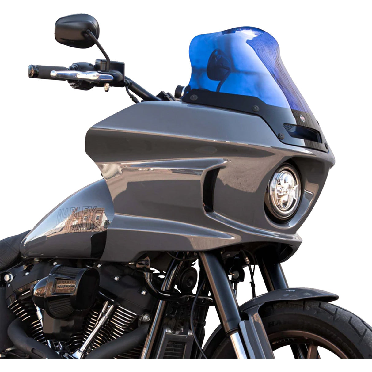 Klock Werks Kolor Flare® Windshield 8" Blue - KWW-02-0633 For Harley Softail Low Rider 2022-2025