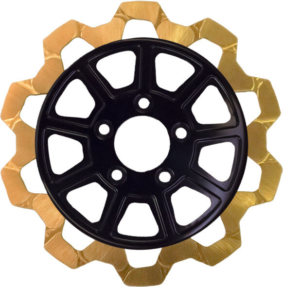 Lyndall Brakes 815-0191 4207-2133 9 SPOKE ROTOR REAR BLK/GOLD BOW TIE 11.5" 6MM