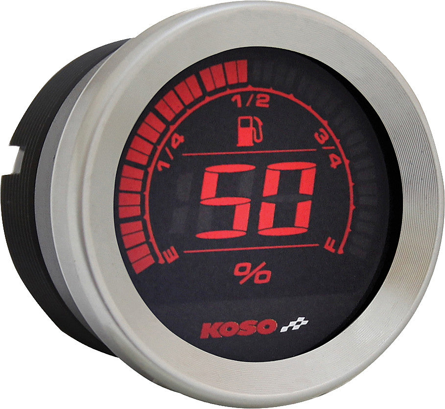 Koso North America HD-02 Series Gauge Kit Silver Bezel OIL Temp - BA050905 For Harley Touring 2004-2013