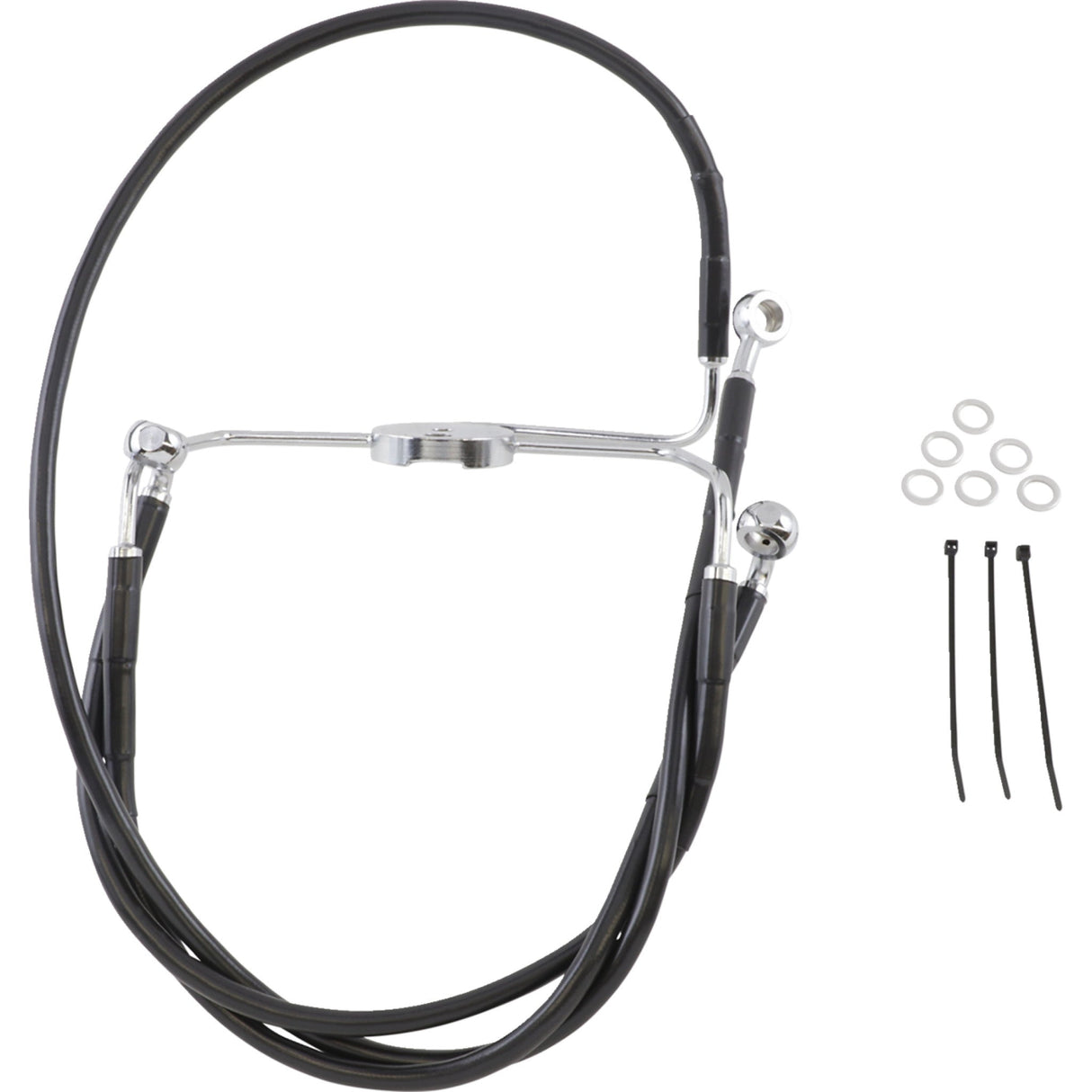 DRAG SPECIALTIES Extended Length Black Vinyl Brake Line Kit Front