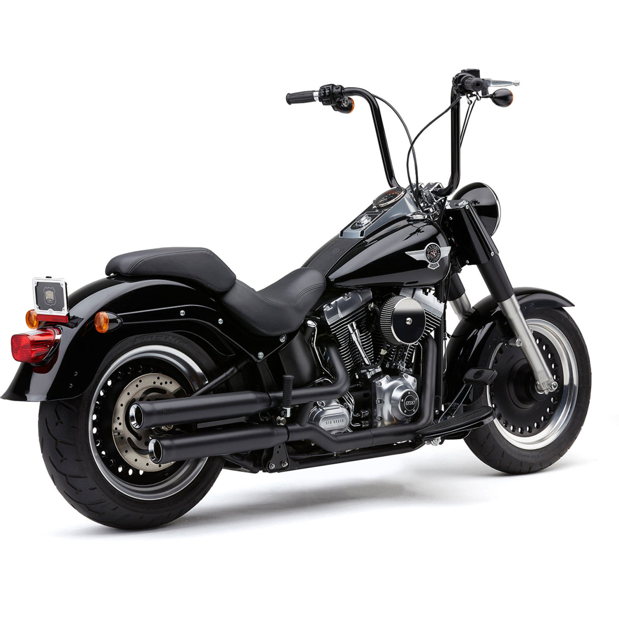 Cobra Neighbor Hater Slip-On Mufflers 3" Raven Black Fat Boy - 6041B For Harley Softail 2007-2017