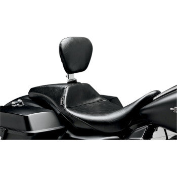 LePera Outcast Daddy Long Legs Seat Full-Length With Backrest Smooth Black - LK-987DLBR For Harley Touring 2008-2024
