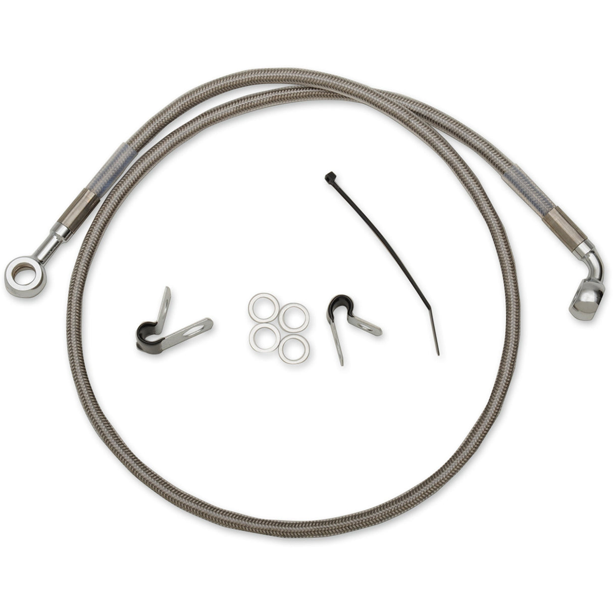 DRAG SPECIALTIES 1741-0875 Stainless Steel Brake Line Kit Brake Line - Front (Upper) - Stainless Steel