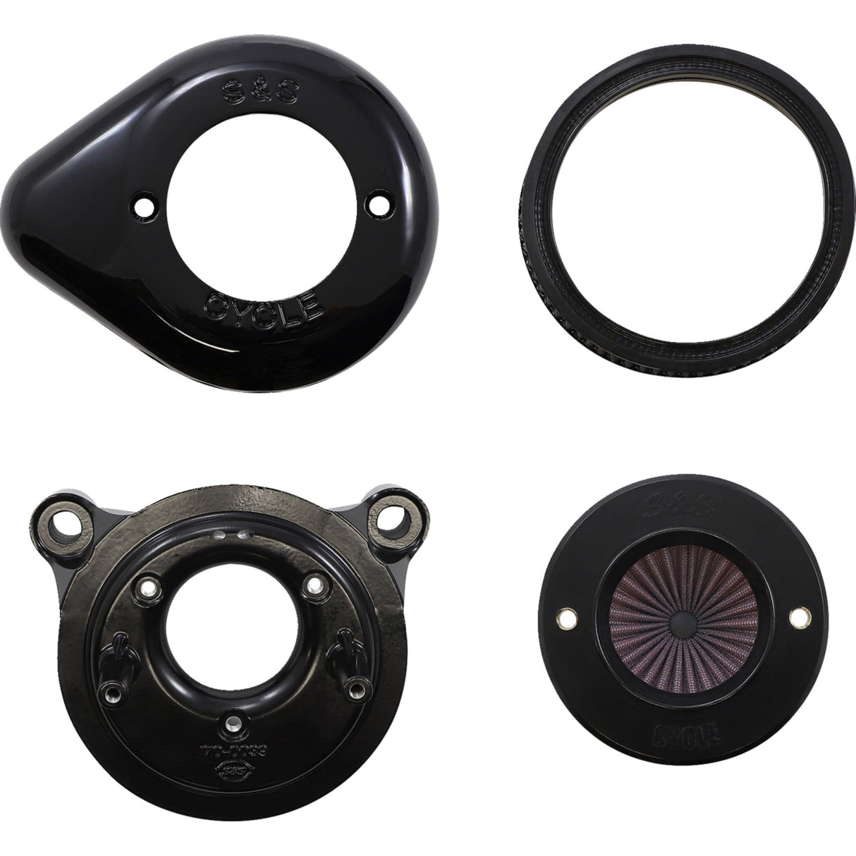 S&S Cycle Air Stinger Stealth Air Cleaner Kit Black - 170-0720A For Harley Motorcycles 2008-2017