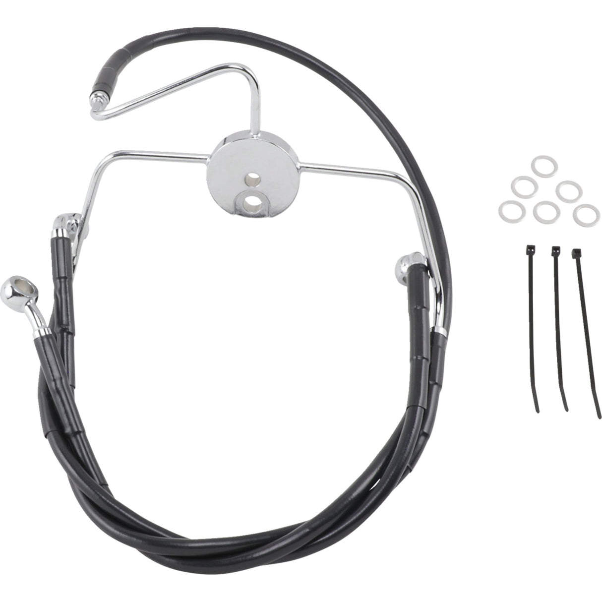 DRAG SPECIALTIES Extended Length Black Vinyl Brake Line Kit Front