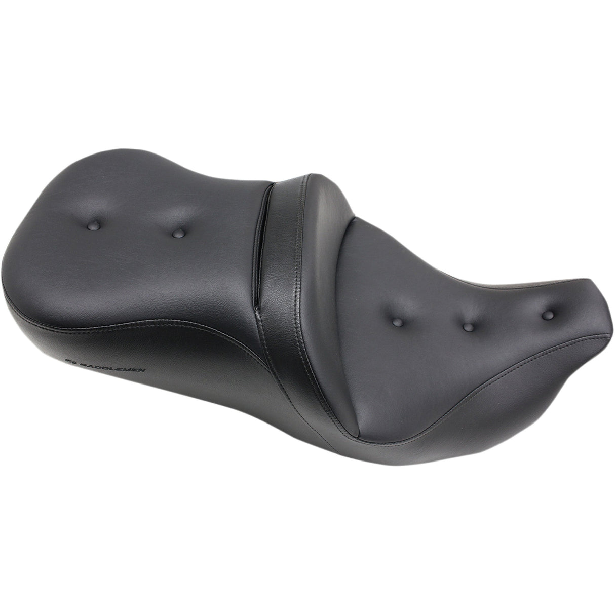 Saddlemen Pillow-Top Roadsofa™ Seat With Backrest Black - 808-07B-181 For Harley Touring 2008-2025