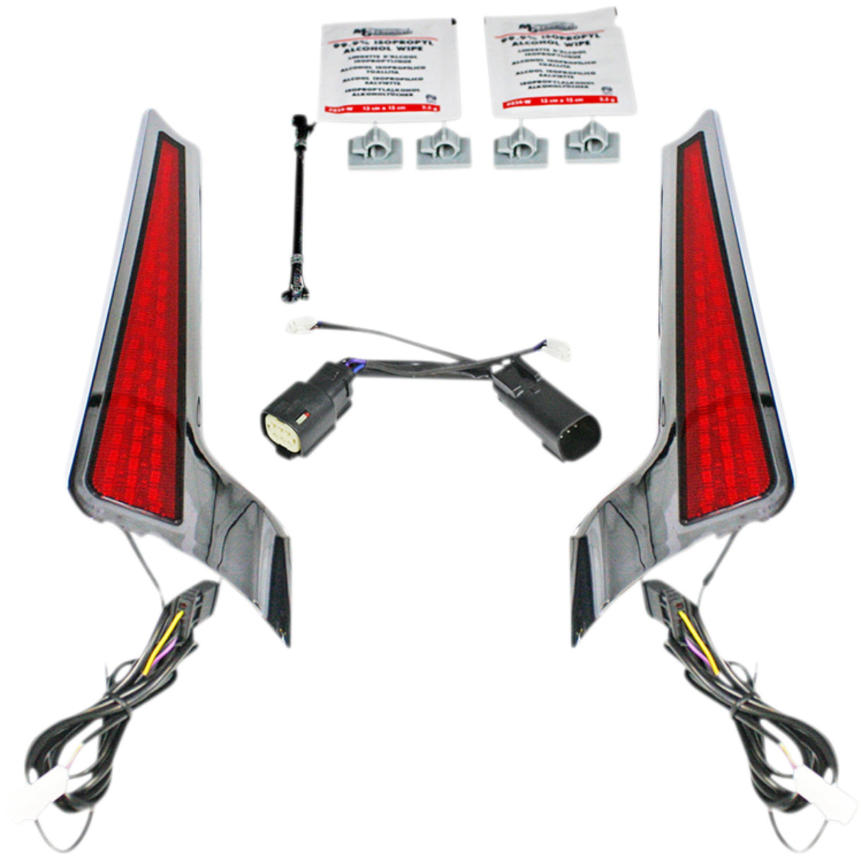 Custom Dynamics Fascia LED Panels Chrome Red - CD-FASCIA-SS6RC For Harley Touring 2010-2013