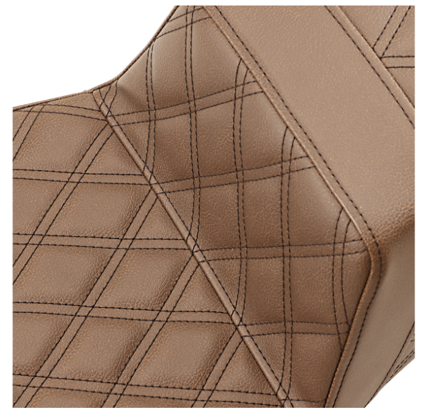 Saddlemen Extended Reach Step-Up Seats Full Lattice Stitch Brown - 808-07B-175BREX For Harley Touring 2008-2025