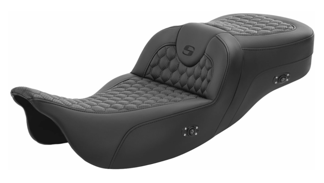 Saddlemen Honeycomb Roadsofa™ Seat Honeycomb Without Backrest Extended Reach Heated - 808-07B-190HCT For Harley Touring 2008-2025