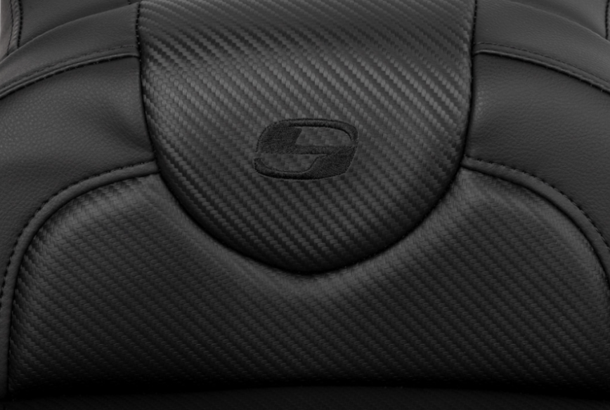 Saddlemen Roadsofa™ Carbon Fiber Seat Black Stitch Backrest - 808-07B-186B0 For Harley Touring 2008-2023