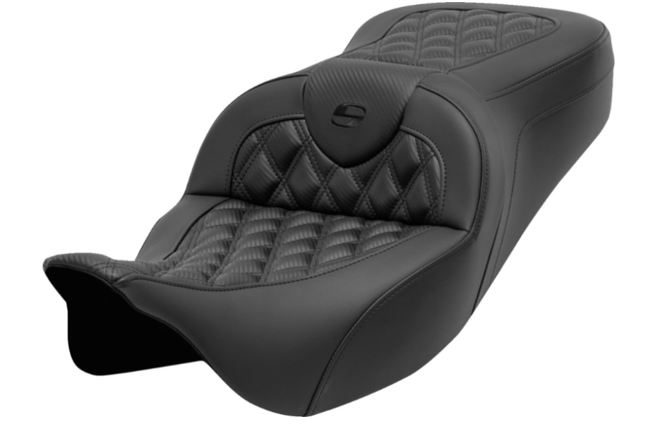 Saddlemen Roadsofa™ Seat Without Backrest Lattice Stitch Carbon Fiber - 808-07B-20600 For Harley Touring 2008-2024