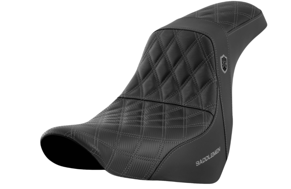 Saddlemen Pro Series SDC Performance Grip Seat Without Backrest Gray Stitch FL FX - SC81829GRE For Harley Softail 2018-2026