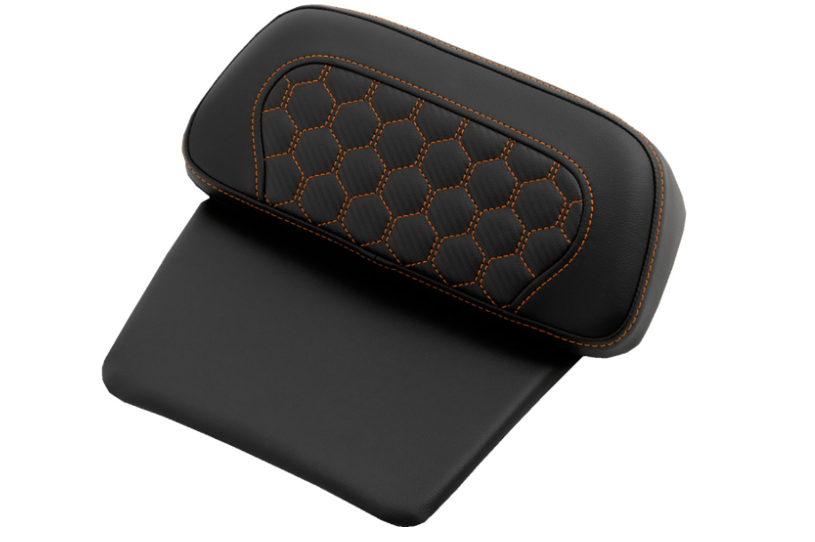 Saddlemen Honeycomb Chopped Tour Pak Pad Honeycomb Orange Stitching - 814-07C-HC-ORA For Harley Touring 2014-2026