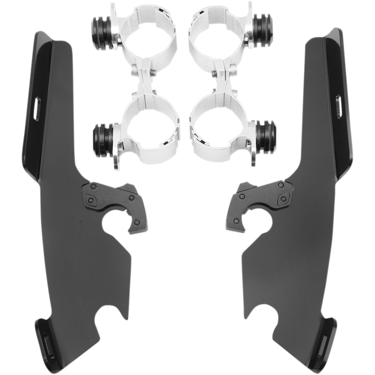 MEMPHIS SHADES 2321-0218 MEB1943 Fats/Slim Windshield Trigger-Lock Complete Mount Kit Fats/Slim Trigger Lock Mounting Kit - Sabre/Stateline - Black
