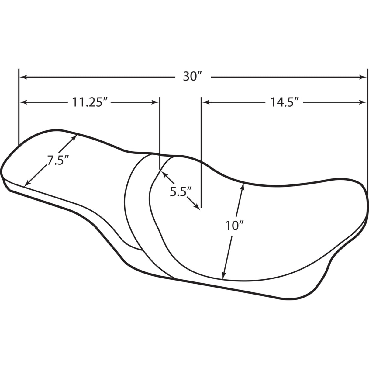 DRAG SPECIALTIES 0801-0614 Predator 2-Up Seat smooth - flhr '94-'96