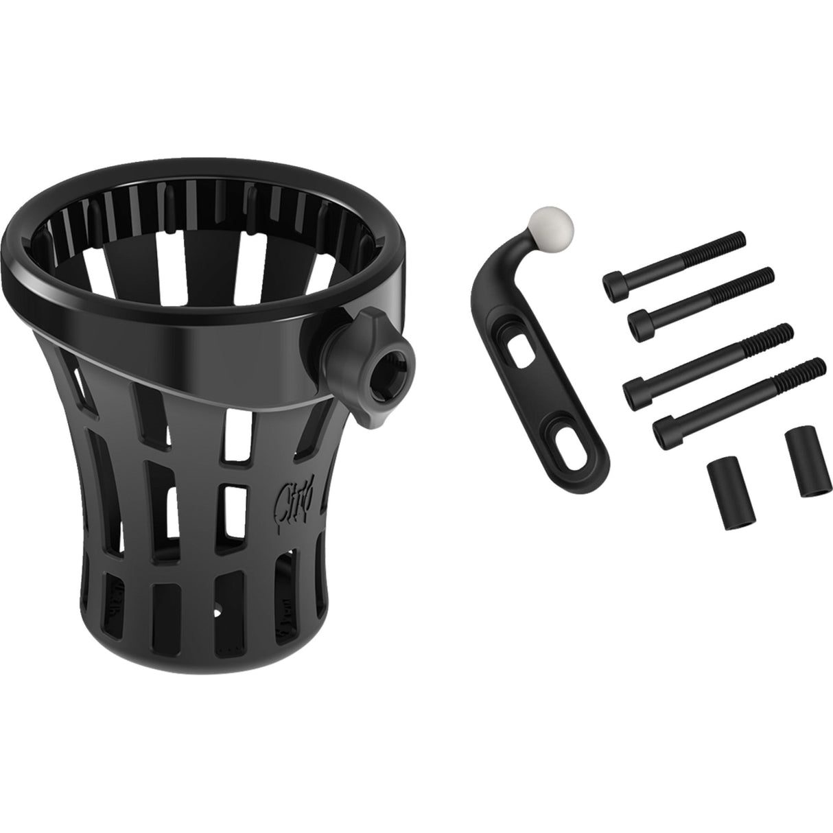 Ciro Gen 2 Drink Holder Big Ass® Black Perch Mount - 55911 For Harley Motorcycles 1994-2026 | Indian 2009-2025 | Honda Motorcycles 2001-2025